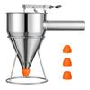 metal Batter Dispenser Control with Stand Funnel for Home Cooks, Food Stall