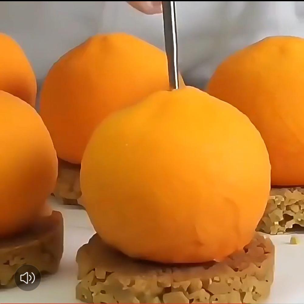 1 Pc 8 Orange Silicone Cake Mold, Ice Cream Ball Jelly Mousse Mold, Baked Peanut Chocolate Mold, Fondant Mold