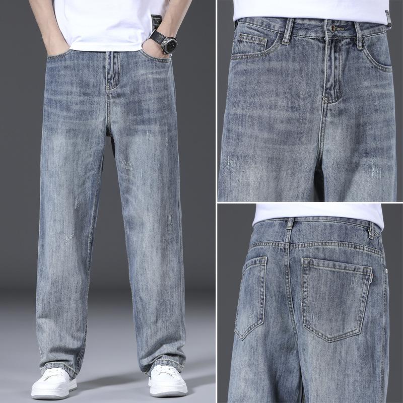 Men's Jeans, American Straight Pants, Men's Autumn and Winter Loose Trendy Brand Straight Pants, Versatile Youth Youth Pants, Thick