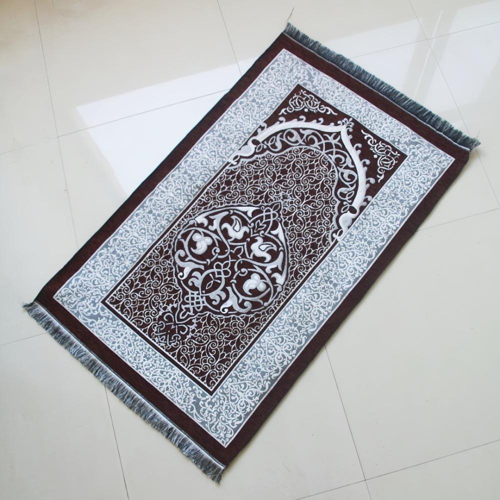 New Foldable Prayer Rug Rectangle Washable Living Room Rug with Tassel Non-slip Islamic Prayer Mat