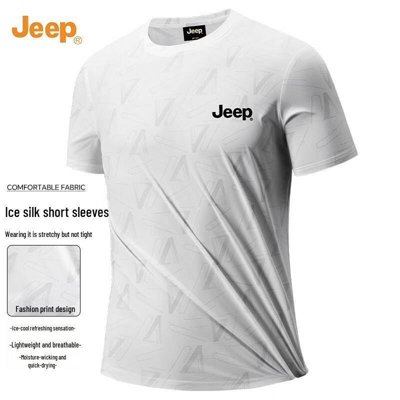 

JEEP Men s Ice Silk Printed Short Sleeve T-Shirt L