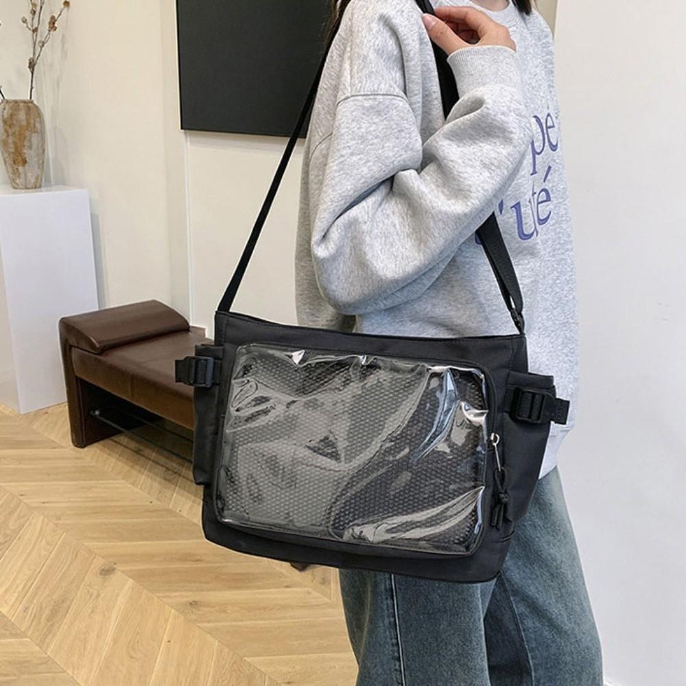 Clear Transparent Pocket Itabag College Style Crossbody Bag Badge Display Shoulder Bag Girl