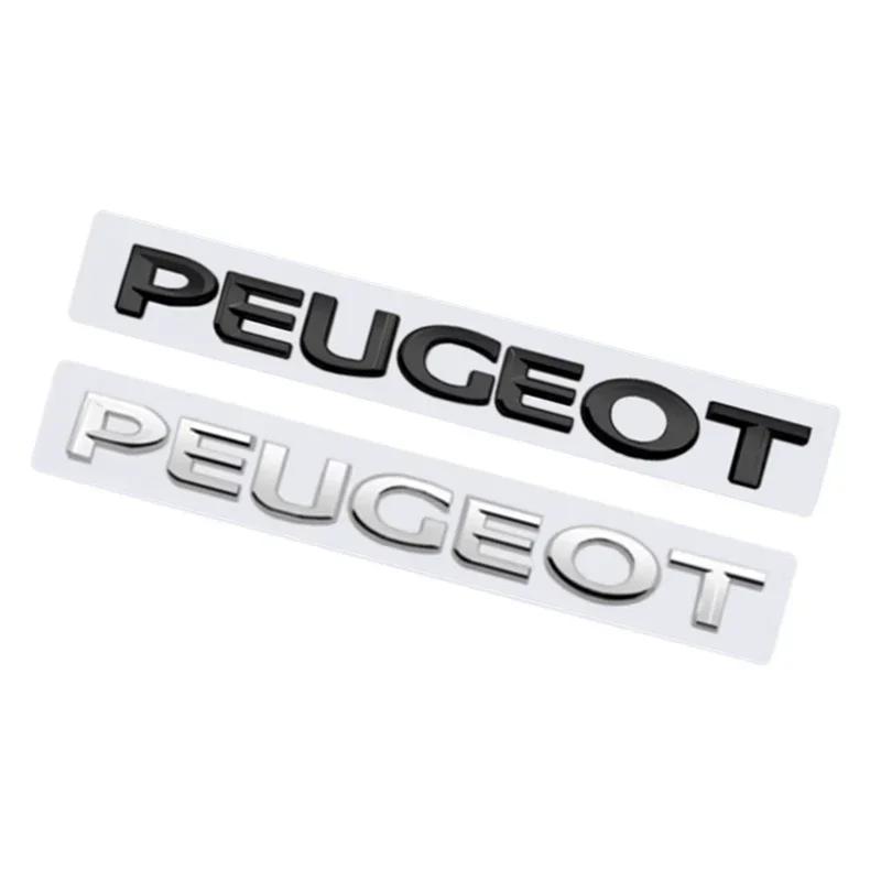ABS Car Letter Rear Emblem for Peugeot 107 108 206 207 208 301 306 307 308 407 408 2008 4008 5008 Trunk Badge Tail Sticker