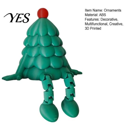 Articulated Tree Figures 3D Printed Christmas Storage Organizer with Removable Lid, Creative Desktop Cute Holiday Containers for Candies Jewelry, Xmas