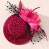 20s Theme Party Mesh Fascinator Hat Hair Clip with Flower Clipon Hat Masquerades Cocktail Party Dressingup Accessories