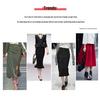 Elegant Black Mid-Length Fishtail Skirt - Autumn/Winter, Elastic High Waist, Plus Size Women's Clothing
