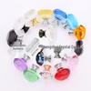 Multicolor Luxury Crystal Glass 30MM Diamond Shape Single Hole Drawer Handle