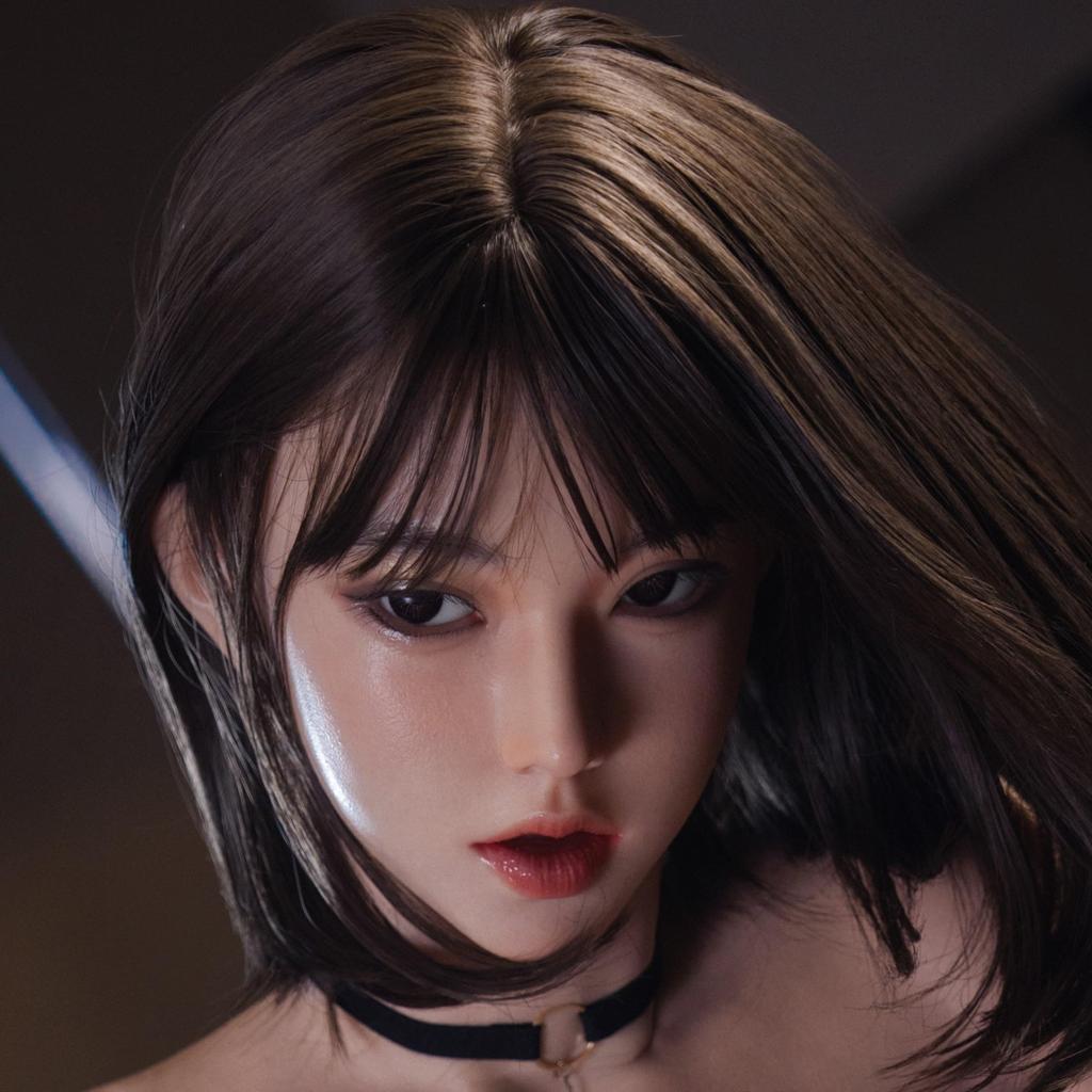 Cabeza de Figura de Silicona con Cabello Enraizado y para Tienda de Maquillaje y Accesorio de Tienda con M16 Solamente, Tamaño Real, Boquilla, Práctica, Suministros, Exhibición, Tachuela,