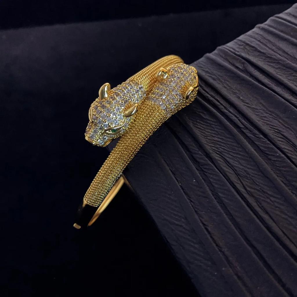 Leopard Head High-definition Micro-embellished Double Leopard Bracelet Bracelet