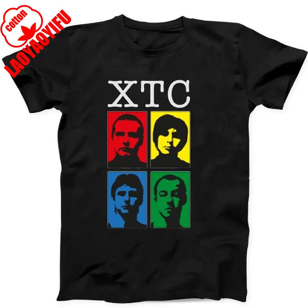 XTC Drums and Wires New Wave Rock Music Gift Black T Shirt Fashionable and Casual Combed Cotton Short Sleeved Round Neck T-shirt