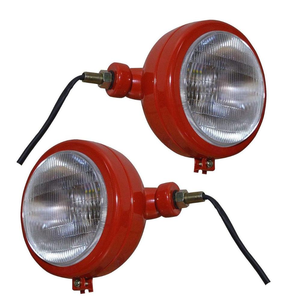 Rechte Traktor-Scheinwerfereinheit mit 12V-Glühbirne – Passend für David Brown 700/800/900/1200/1400 Serie, Massey Ferguson, Case IH – Rot