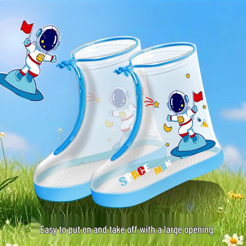 Verbesserte Anime Kinder Rutschfeste Halbhohe Regenschuhüberzieher: Regenfest, Sanddicht, Schmutzabweisend für Regentage