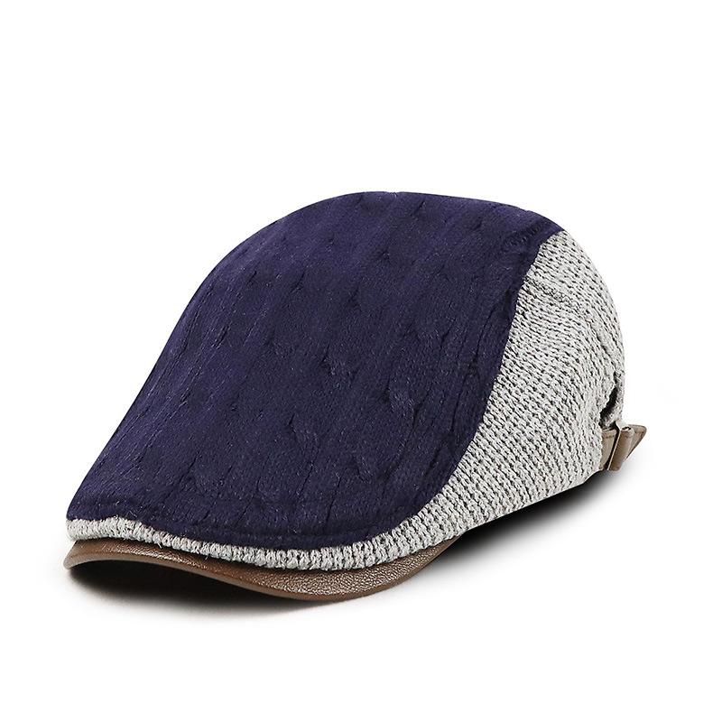 Men's casual baseball caps, berets for middle-aged and elderly men: warm knitted caps for autumn and winter