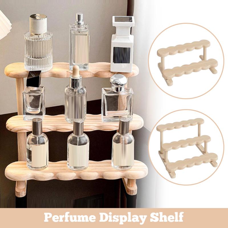 2/3 Tier Display Riser Stand Wooden Perfume Display Shelf Figure Doll Storage Rack Desktop Organizer Figure Display Case