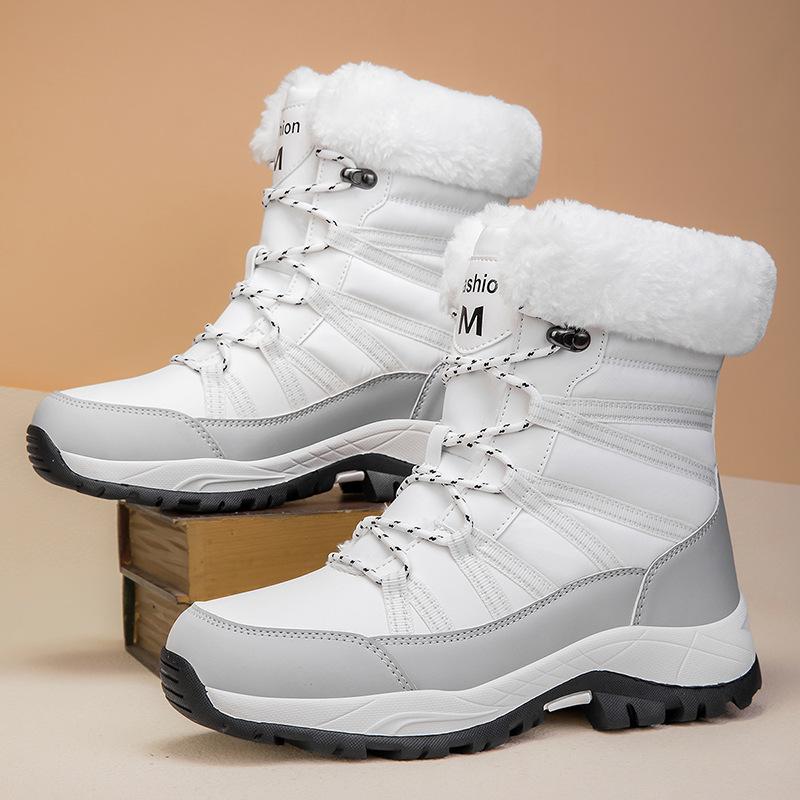 Outdoor large size snow boots winter Russian warm cotton shoes thick sole round head thick sole 36