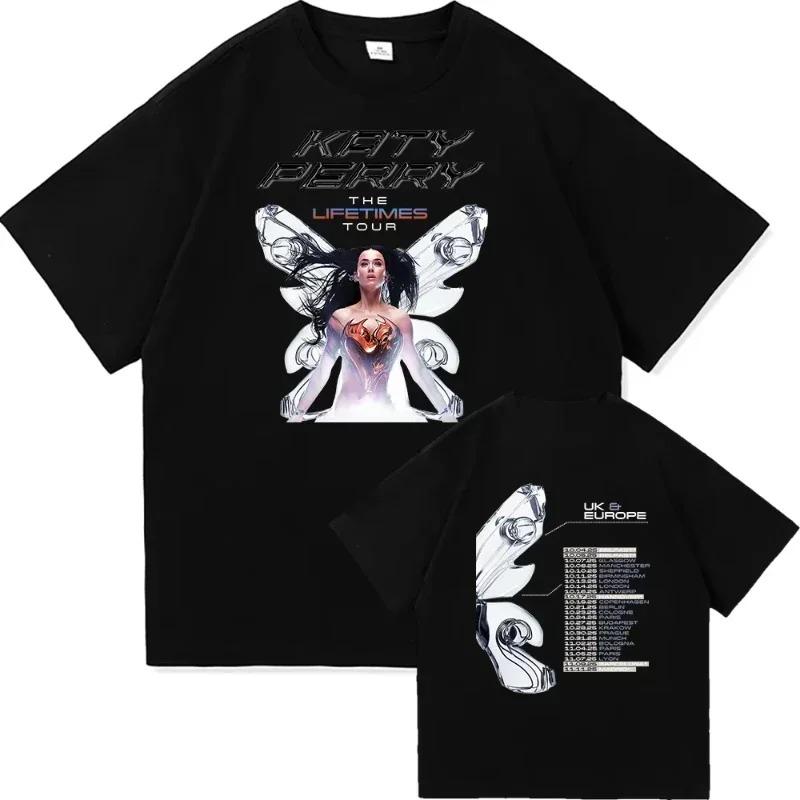 

2025 Katy Perry The Lifetimes Tour Print Tee Shirt Men Women Vintage Aesthetic High Quality Oversized Cotton Best Selling Round M