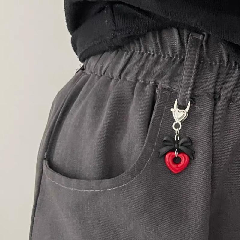 Y2K Aesthetic Bow Heart Keychain Cute Vintage Bowknot Keyring Car Key Holder Bag Pendant Decoration For Girls Gifts