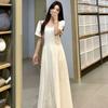 French Style 2026 Short Sleeve Cinched Waist Summer Maxi Dress - Slimming, Plus Size, Belly Covering