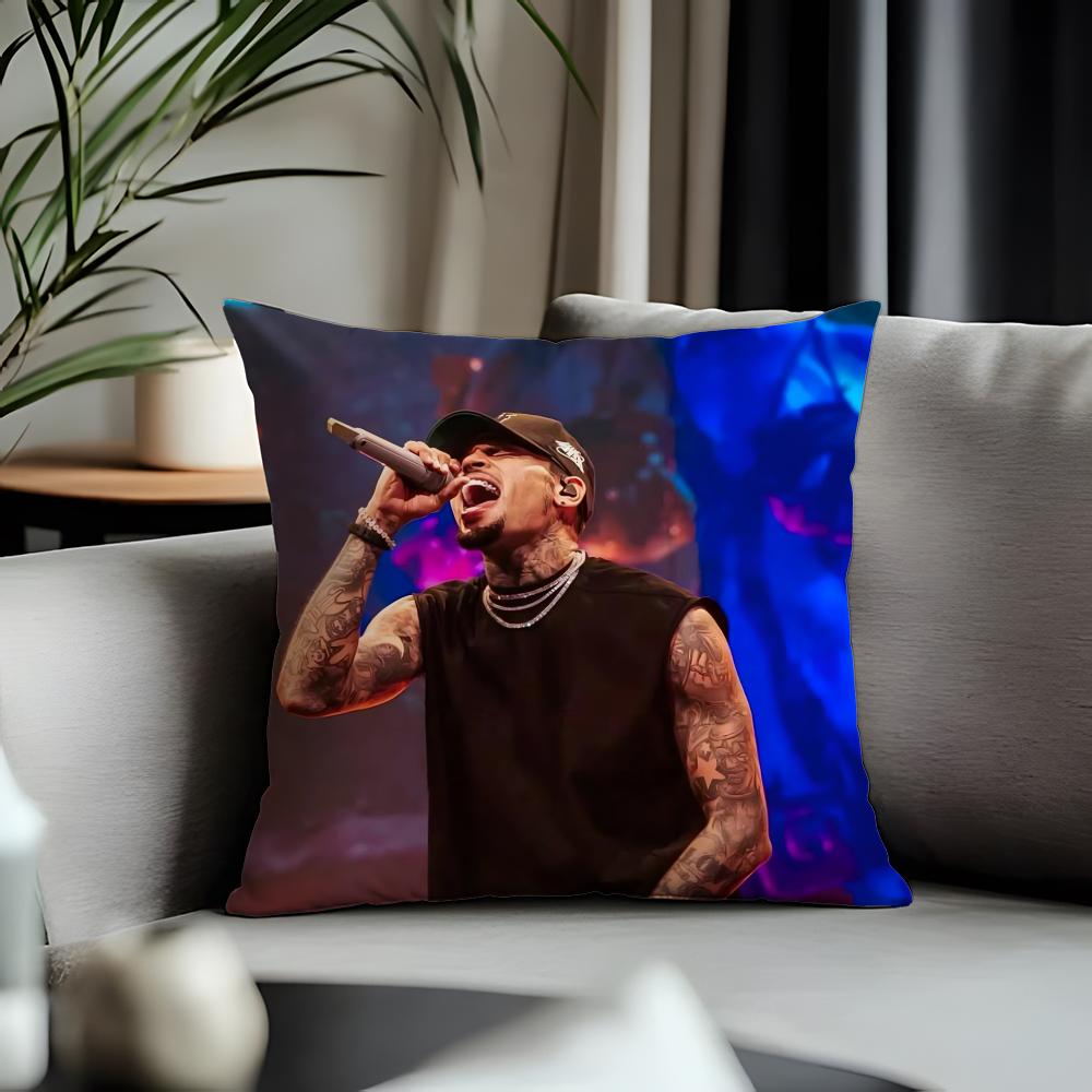 Hot Cchris Brownful Cushion Cover Antidustmite Pillowcase Invisible Zipper Silky Short Plush Sofa Cushion Cover