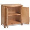 Low Sideboard - VIDAXL - Solid Oak Wood - 2 Doors - Scandinavian and Modern Style