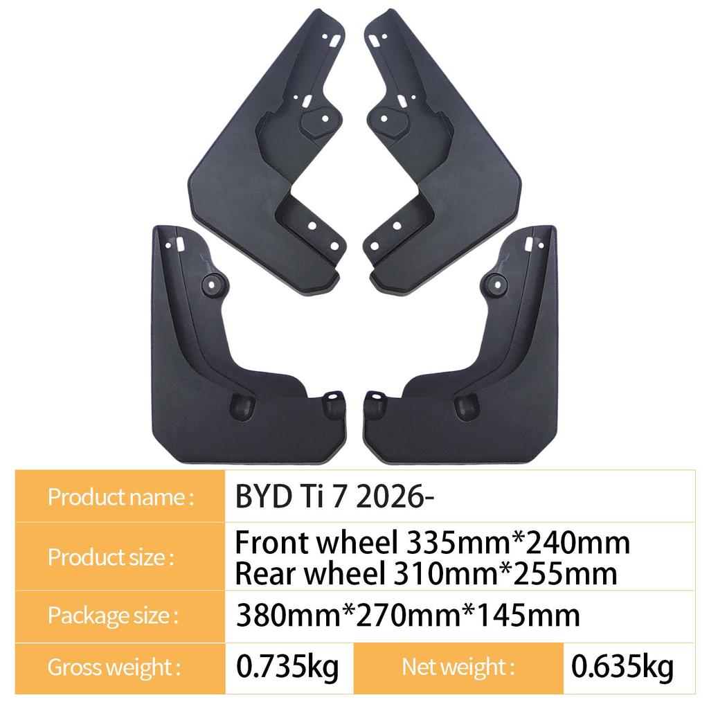 BYD Ti7 Flash Charge Version 2026 Automotive Tire Mudguard