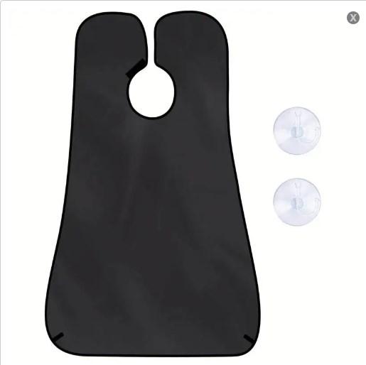 

1 шт. Фартук для бороды, накидка для бритья, водостойкий нагрудник для бороды с сильной присоской - Антипригарный набор для бритья, накидка для мужчин чёрный