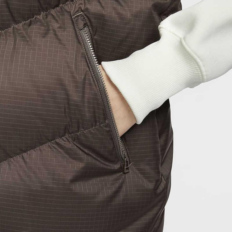 Nike Sportswear Storm-FIT Loose Windproof Water-Repellent Solid Color Down Vest Women Vests Mineral-Grey HF7897-004