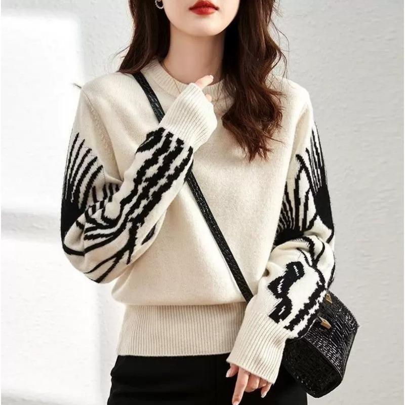 

Женский трикотажный свитер с круглым вырезом в сочетающейся цветовой гамме, новый осенний тонкий базовый топ, универсальный модный пуловер XL абрикосовый