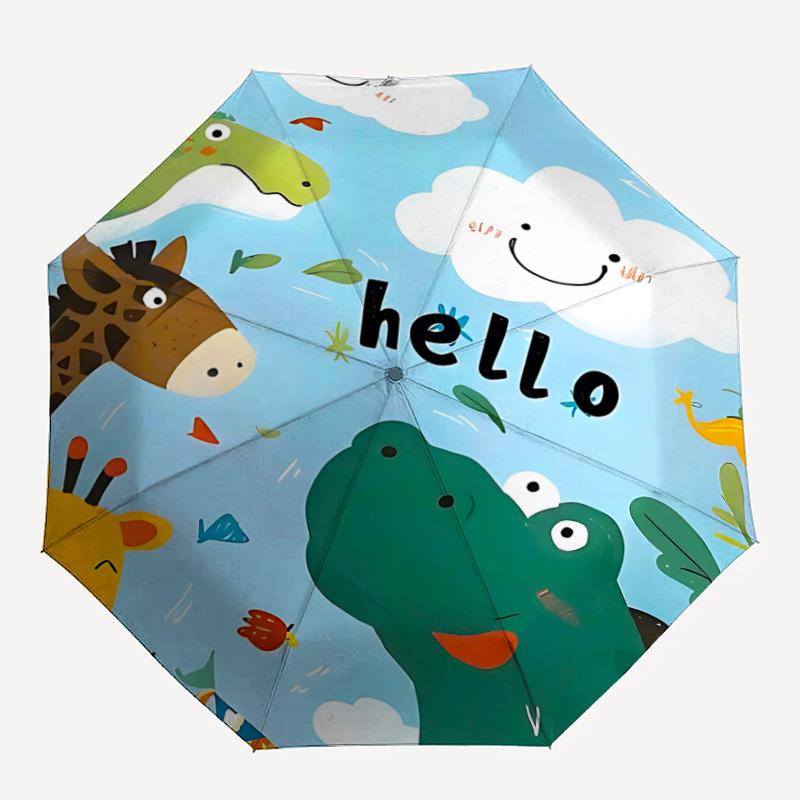 

1pc Zoo Animals Automatic Open/Close Umbrella, Windproof, Folding Compact Umbrella with Lightweight Design for Women/Men, Halloween & Christmas Gift