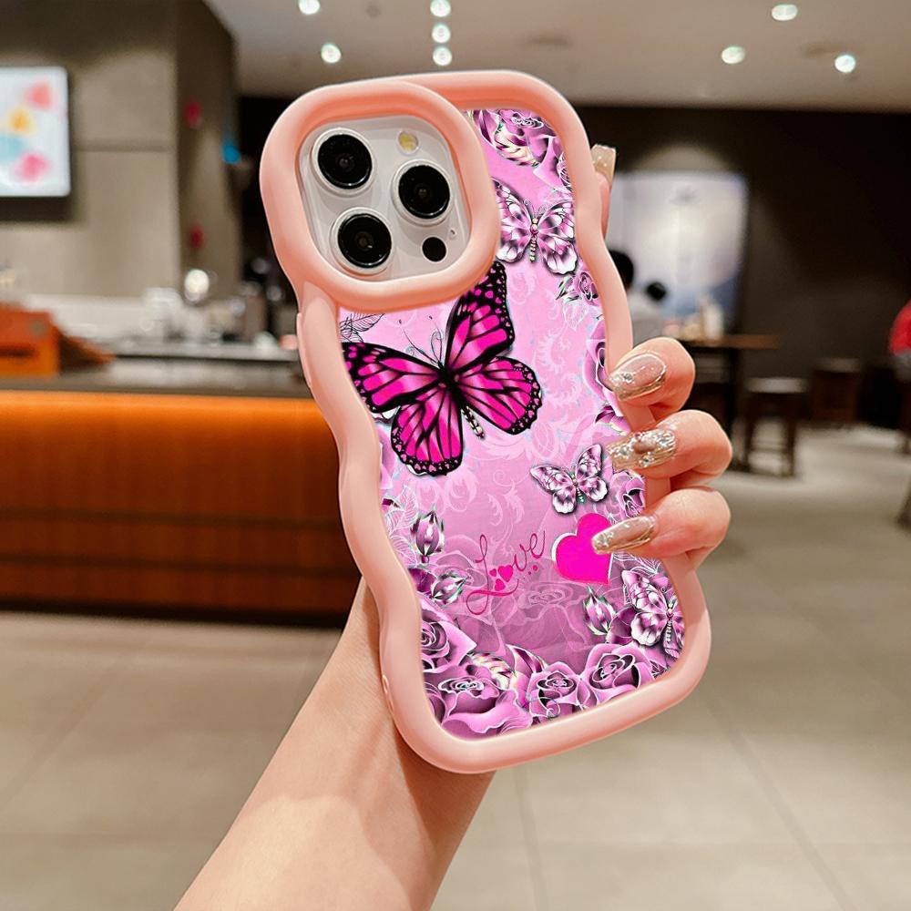 Macaron Soft TPU Phone Case for Xiaomi Poco X3 X5 X6 M6 Pro Redmi 12C 13C Redmi Note 10 11 12 13 Pro 10s 11s 12s Cover Ae65 Butterfly Flower Art Cute
