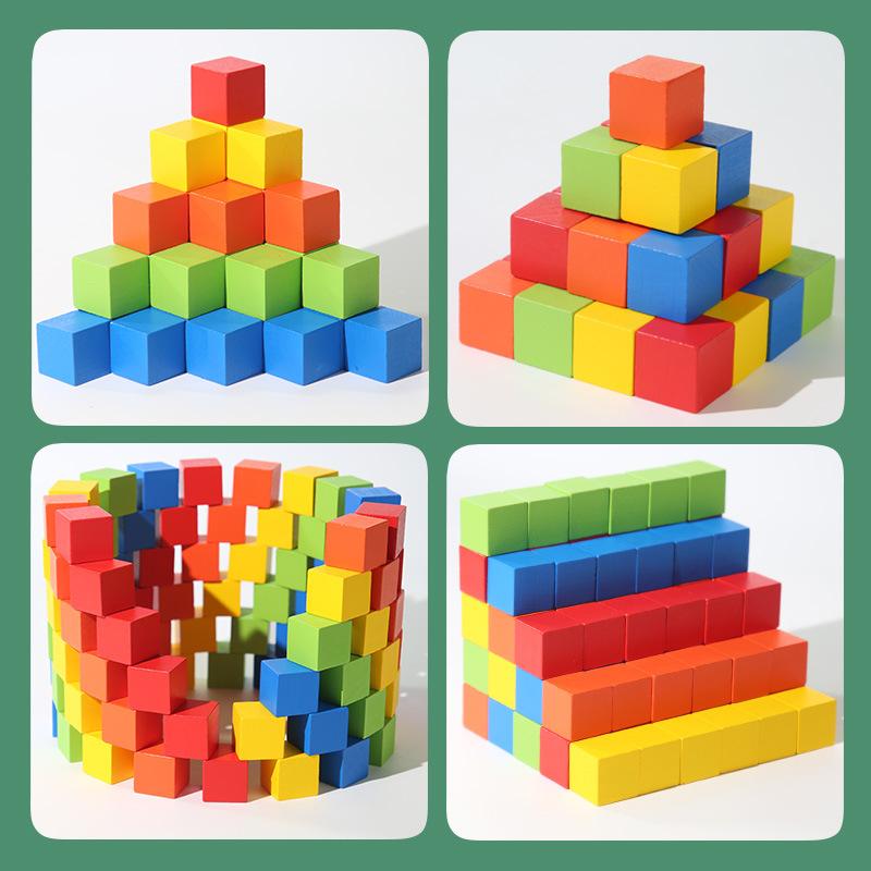 

Early childhood children enlightenment beech puzzle assembling wooden boys and girls baby cognition color stacking building block toys