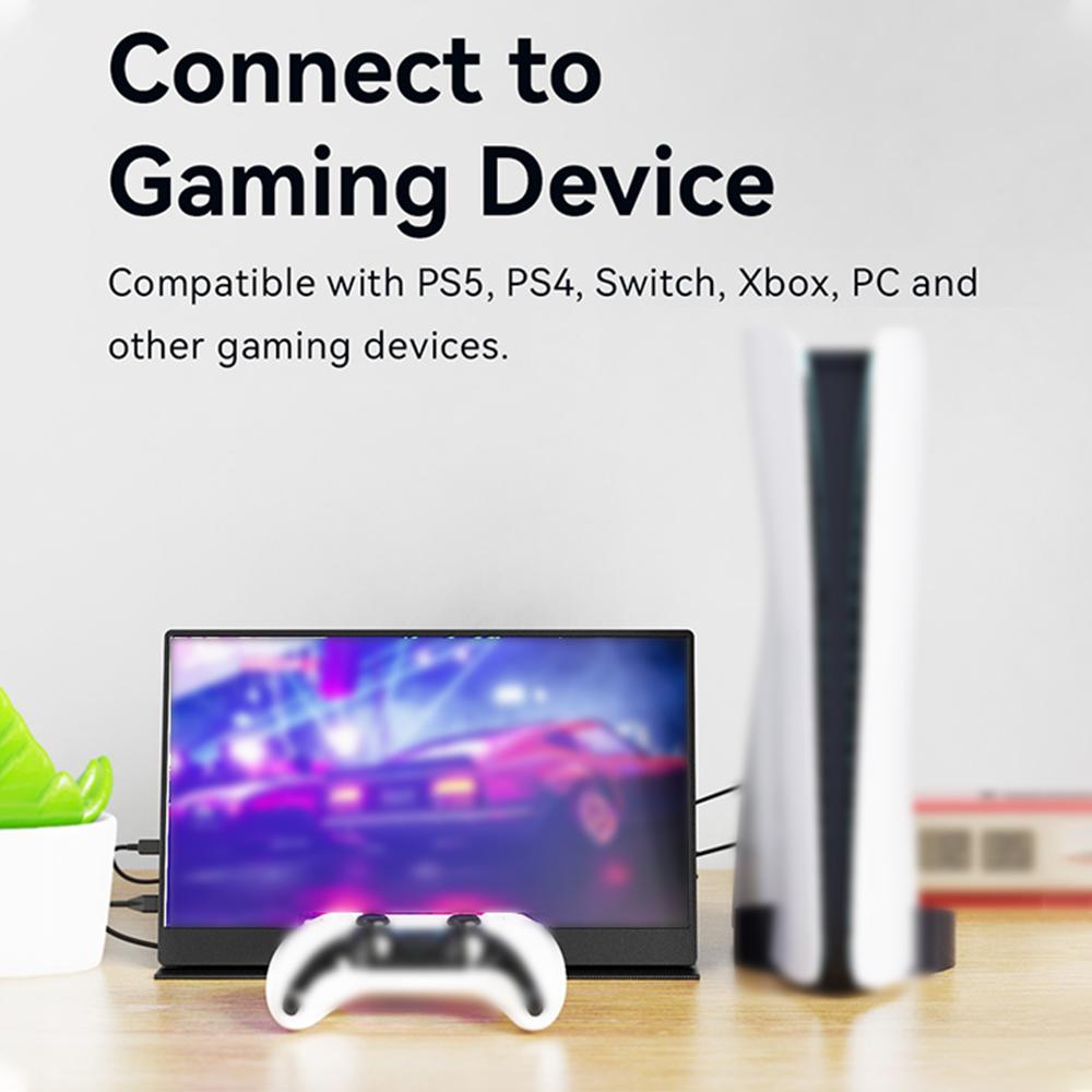 15palcový přenosný monitor FHD1080P IPS herní monitor vestavěné duální reproduktory 170 stupňů široký pozorovací úhel externí