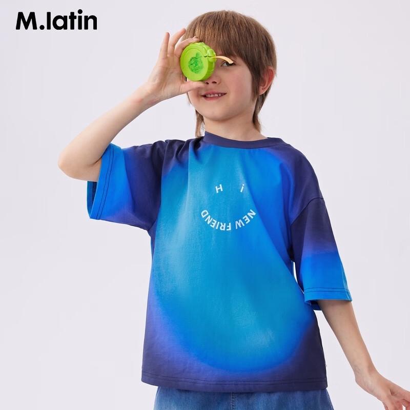 M.Latin Boys 2024 Summer Gradient Print Cotton T-Shirt 110