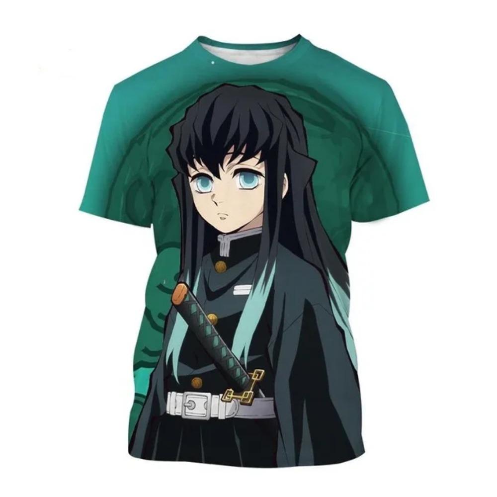 Anime Devil Killer Kimetsu No Yaiba Kamado Nezuko Kochou Shinobu T-shirt, 3D Printed Fashion T-shirt