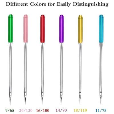 Set of 5Pcs Regular Point Machine Needle for Domestic Sewing Machines Colorful Sewing Machine Needle for Stretch Fabric