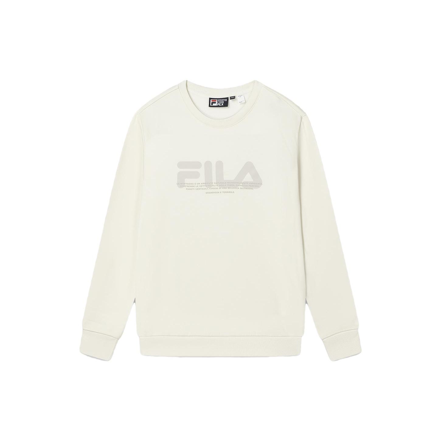 

FILA Letter Logo Printed Round Neck Casual Pullover Sweatshirt Men sweatshirt Soft-White F11M349213F-IV XXL