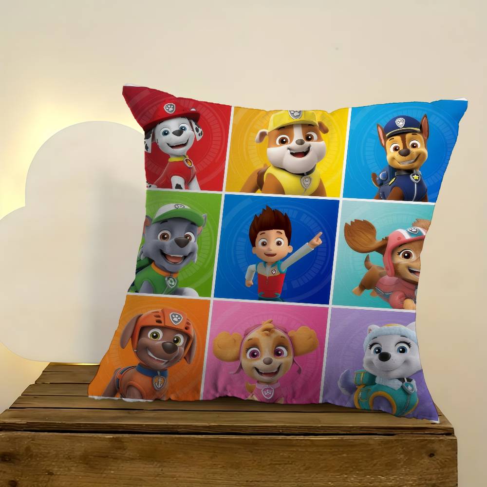 Cushion Cover Car Throw Pillow Case For Sofa Car Christmas Gift Anime P-P-Paw Patrol