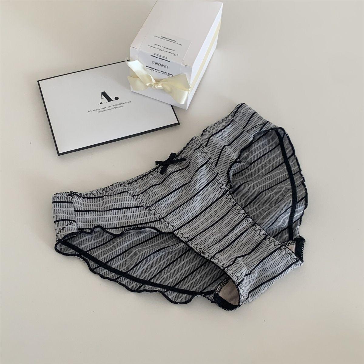 

Милое женское нижнее белье из чистого хлопка кремового цвета с заниженной талией и треугольными чашечками, дышащее One Size