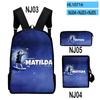 Classic Roald Dahl's Matilda the Musical 3D Print 3pcs/Set School Bags Laptop Daypack Backpack Inclined shoulder bag Pencil Case