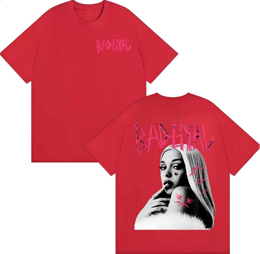 Singer Bad Gyal Album Graphic T-shirt Unisex's Women's Summer Cotton Y2K Clothing Breathable Hip Hop Round Neck Short Sleeve Top