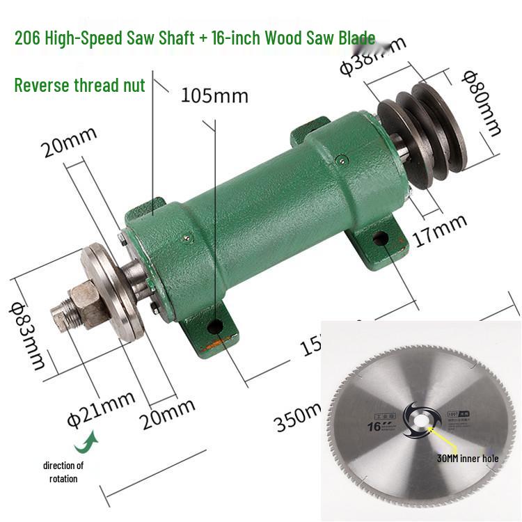 Woodworking Spindle Table Saw with Sliding Shaft Assembly and Bearing Seat