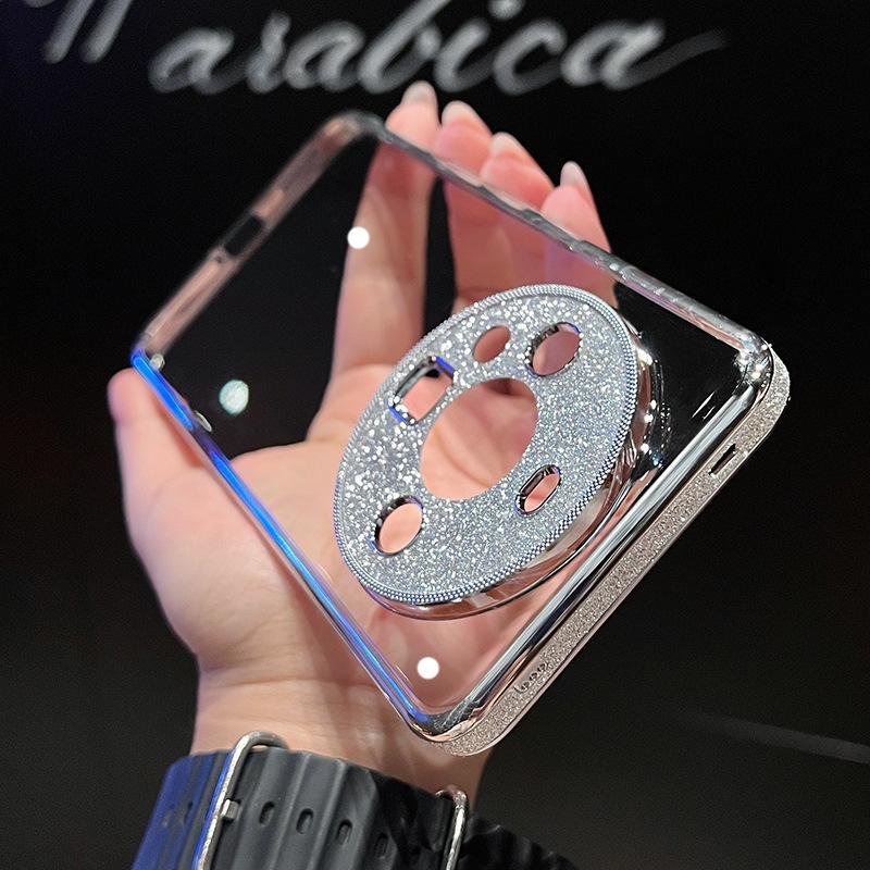 Чехол для телефона Huawei Mate60pro Glitter Galaxy Совместим с Pura70Ultra Роскошный Прозрачный Противоударный Защитный Чехол HUAWEI Mate60 серебряный