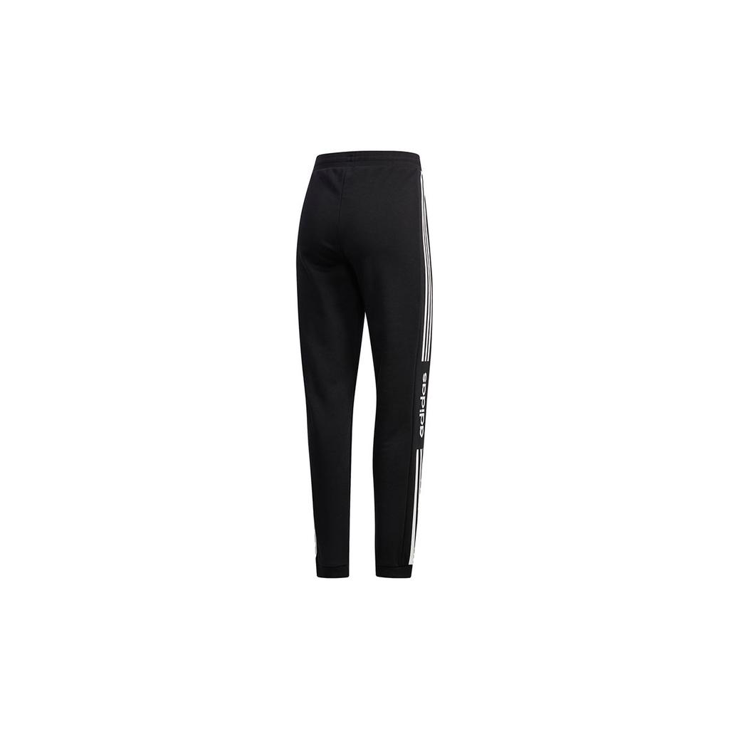 Adidas Neo Knitted Mid-Rise Straight Leg Retro Sports Pants Women Pants Black EI4682