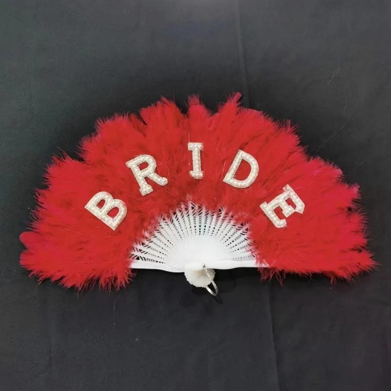1pc Elegant Feather Hand Fan  Weddings  Parties Versatile Photo Prop Home Decor - Ideal Anniversary  Gift