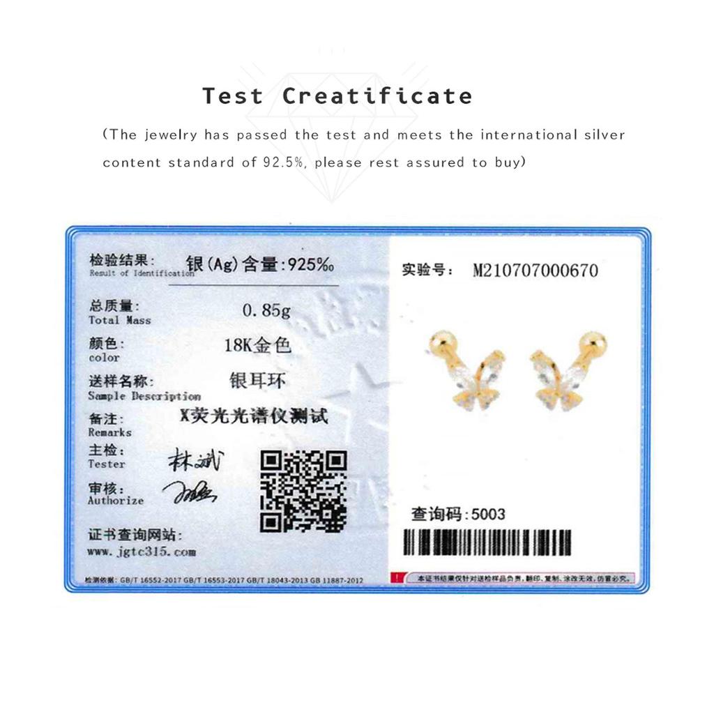 ANDYWEN 925 Sterling Silber 2023 Gold Klar Schmetterling Piercing Stud Ohrring Frauen Rock Punk Clips Hochzeit Party Zubehör