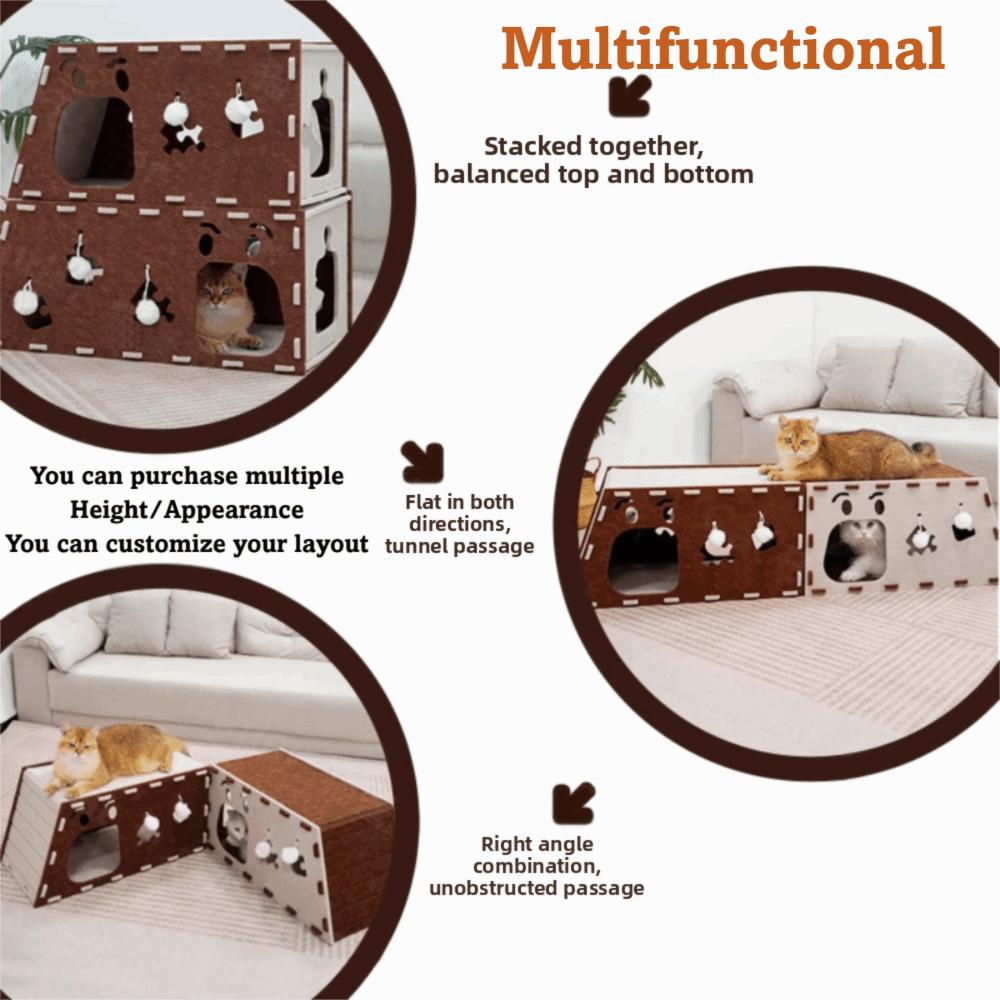 Stackable Cat Scratcher House Felt Cat Claw Board Climbing House  Cat Scratching/sleeping/playing