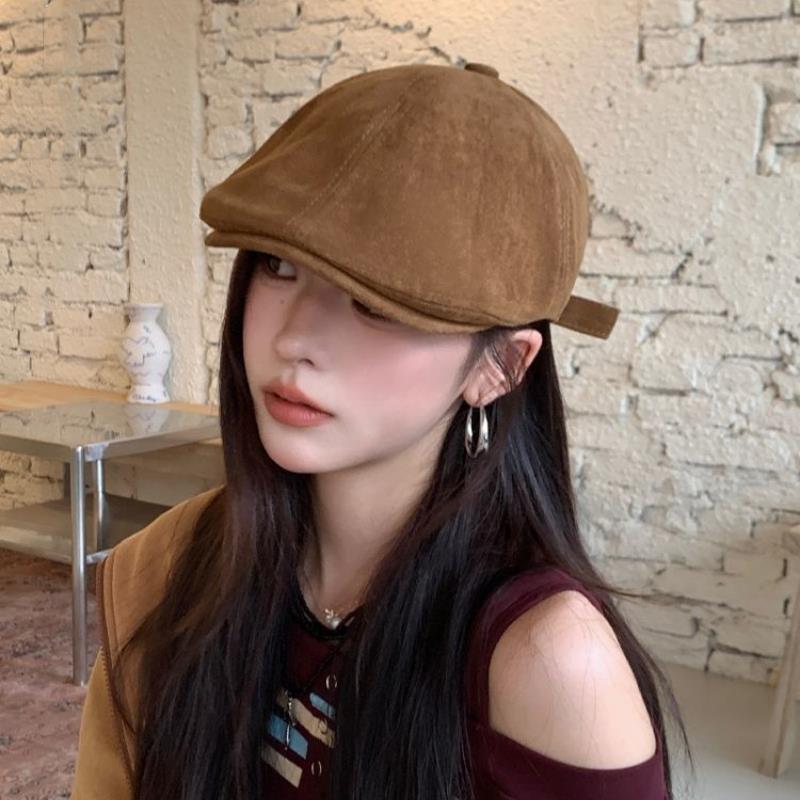 Retro Faded Suede Beret Hat Men Women Casual Fashion British Style Newsboy Cap Warmth Ball Hats Adjustable Classic Painter Caps