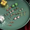 24Pcs Christmas Earrings Set For Women Small Shiny Zircon Xmas Tree Santa Claus Snowflake Earring Party Jewelry Accessories Gift