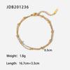 Fashion 18K Gold Beads Chain Bracelet PVD Plating Waterproof Double Layer Bead Chain Bracelets