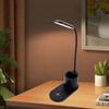LED Desk Lamp Touch Control Flexible Arm Small Table Light with Wireless   Pen Holder for Dorm Bedroom
